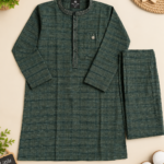Premium Boys Dark Green Embroidered Kurta Shalwar