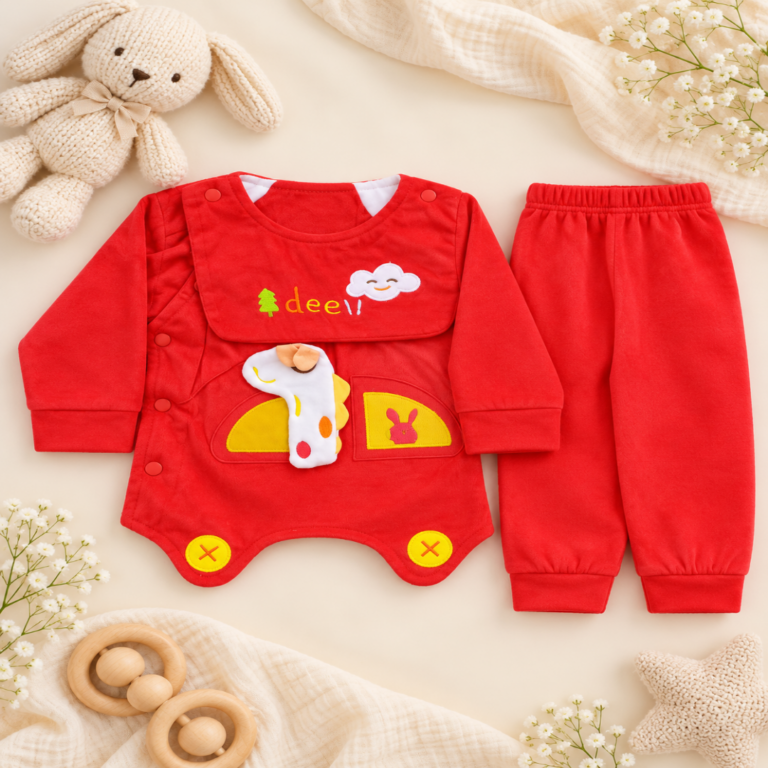 Cozy Red Baby Outfit Flat Lay-1080x1080